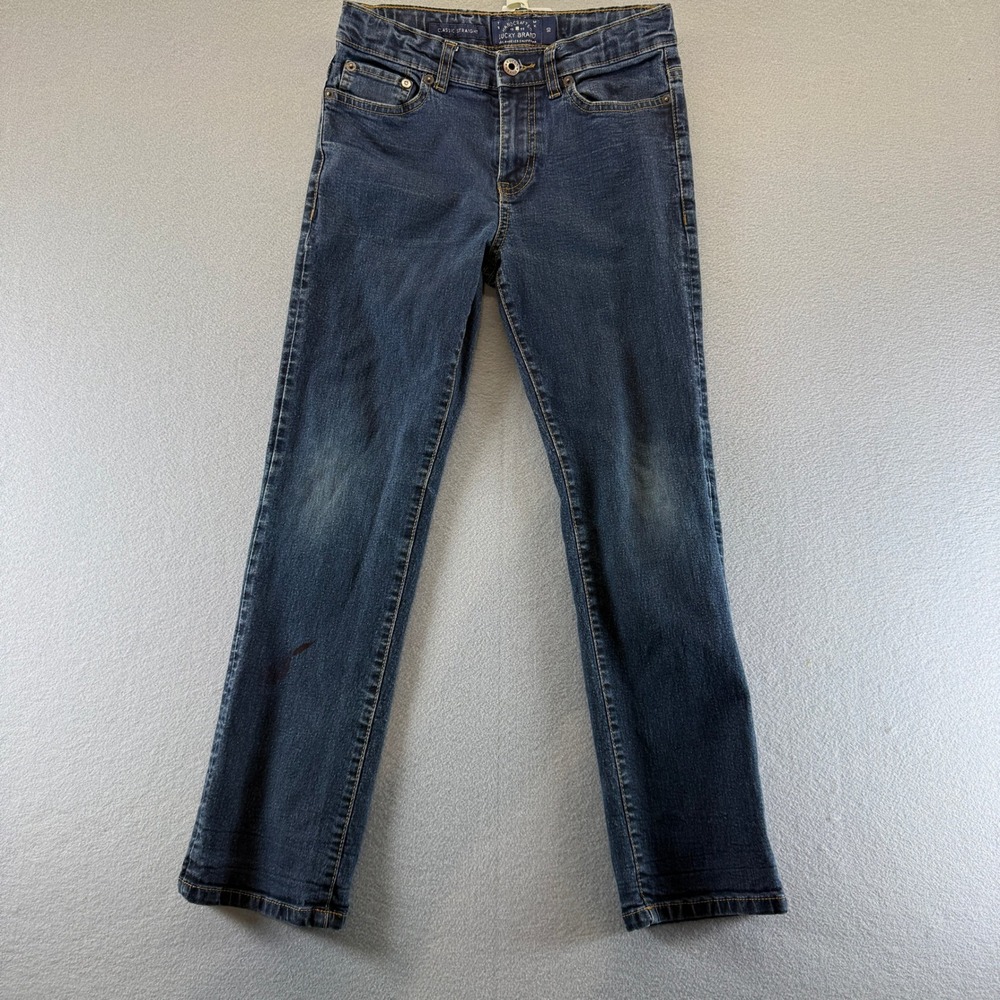 Lucky Brand Boys Classic Straight Jeans Dark Wash Size 10 Denim Pants
